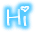 Neon "Hi" with a heart