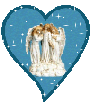 Angels in blue heart