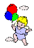 cute angel with balloons