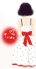 GILR WITH CUTE RED BOW ON DRESS