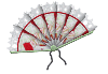 red and white fan