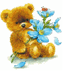 bear with bug and flowers