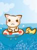 cat in the sea