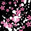 pink flowers and white splats