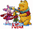 Pooh and Piglet Christmas Glitter with Name