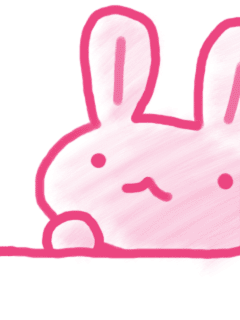 cute kawaii pink bunny