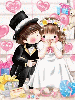 cute kawaii lil lovers marrying
