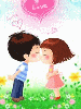 cute kawaii lil lovers kiss