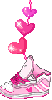 cute kawaii pink heart & shoe