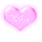Theresa in a pink blinking heart 