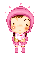 cute kawaii winter girl in love