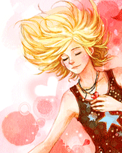 cute kawaii blonde boy dreaming of love