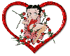 Betty Boop in heart with roses