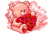 pink bear with heart