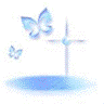 blue butterfly with cross