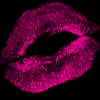 emo neon pink kiss