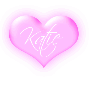 Katie in a pink blinking heart