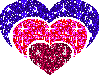 blue-pink-red heart